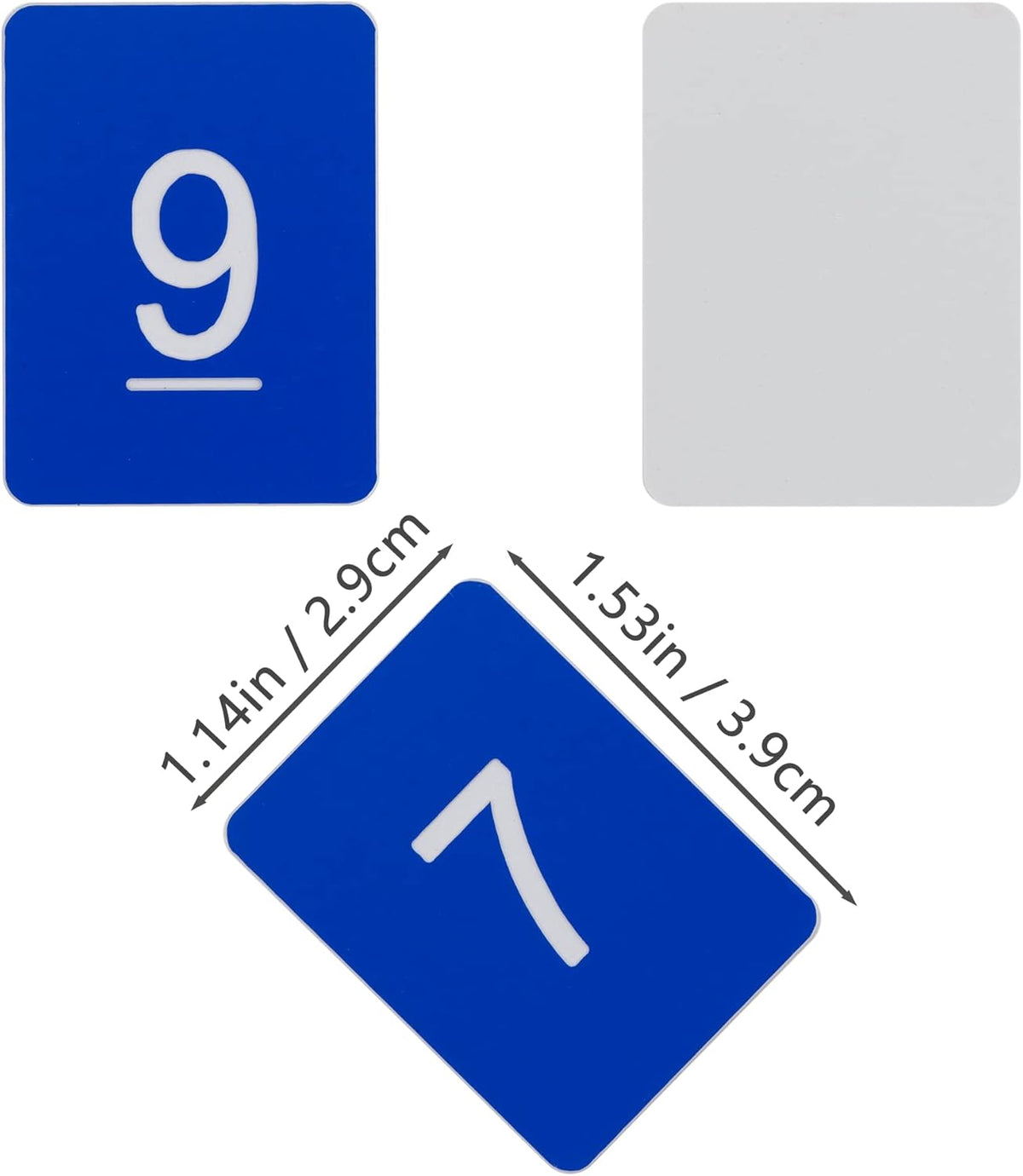 StayMax Rectangle Plastic Numbered Tags Number Disc Number Token (0-50, Blue)