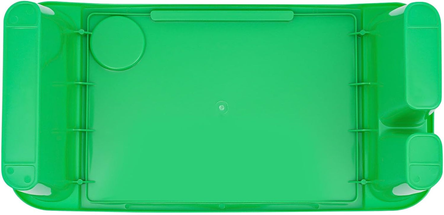 6 Pack Kids Lap Desk Tray with Storage Slots, Portable Lap Desk, Activity Tray, Drawing, Stackable, Writing, Eating, Classroom, 19.69" L x 9.84" W x 7.1" H (Green)