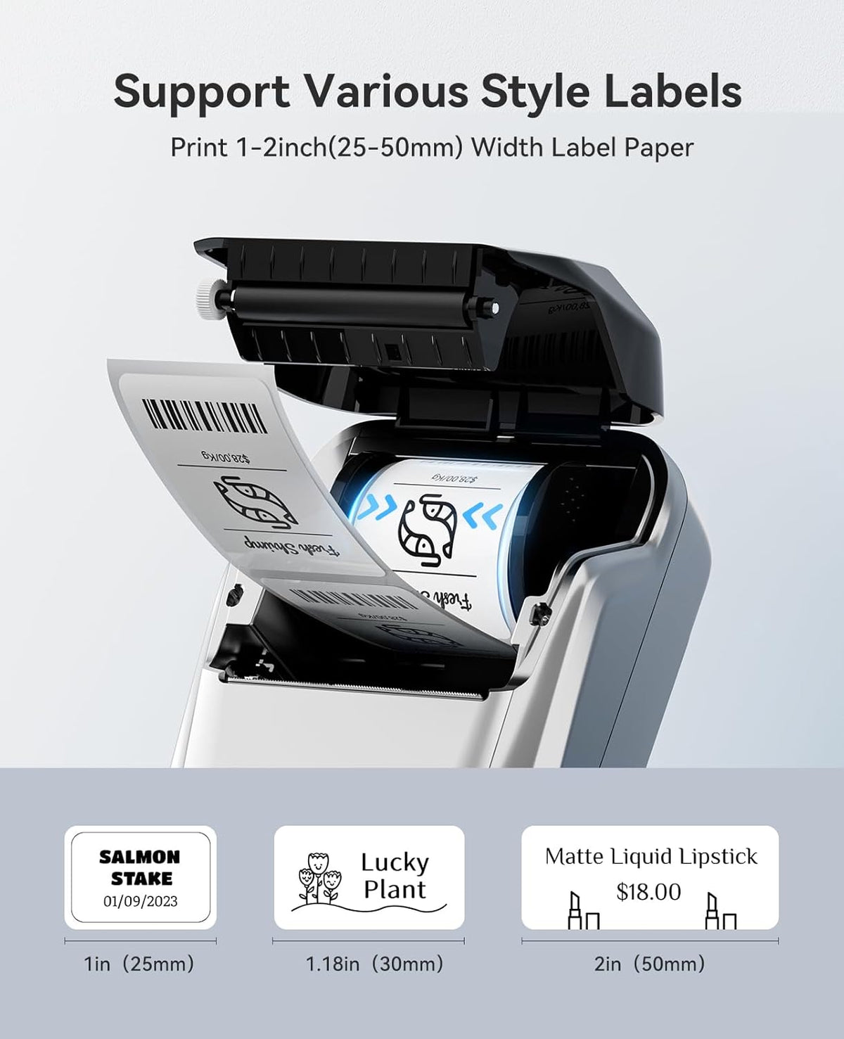 NIIMBOT B1 Label Maker Machine with Tape, Thermal Label Printer Easy to Use for Office Supplies, Home, Business, 2 Inch Label Maker with 2'' x1.18'' Labels