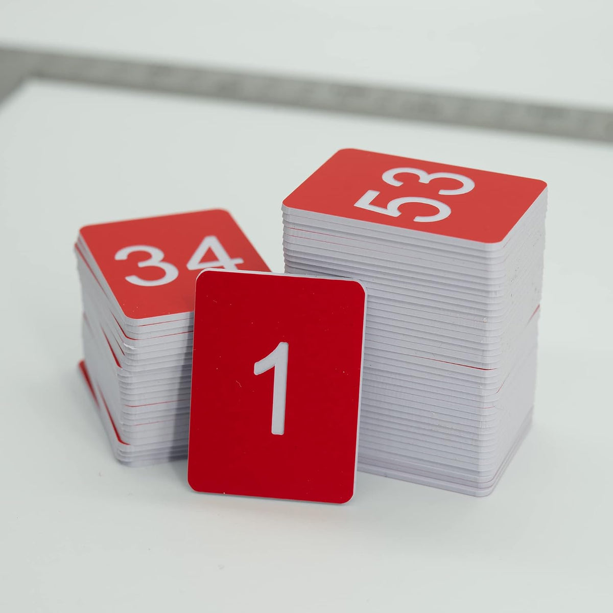 StayMax Rectangle Plastic Numbered Tags Number Disc Number Token (0-25, Red)