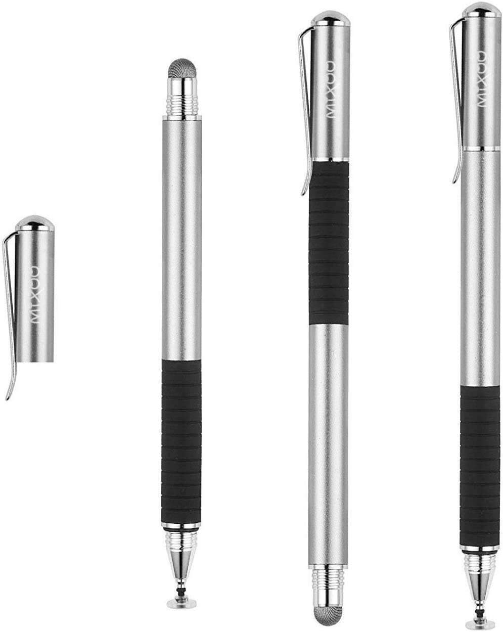 Mixoo Stylus Pen for Touchscreen, 2-in-1 Disc and Fiber Tip Sensitivity and Precision, Stylus for iPad, iPhone Tablet Phone Chromebook All Touch Screens Devices (Space Grey)
