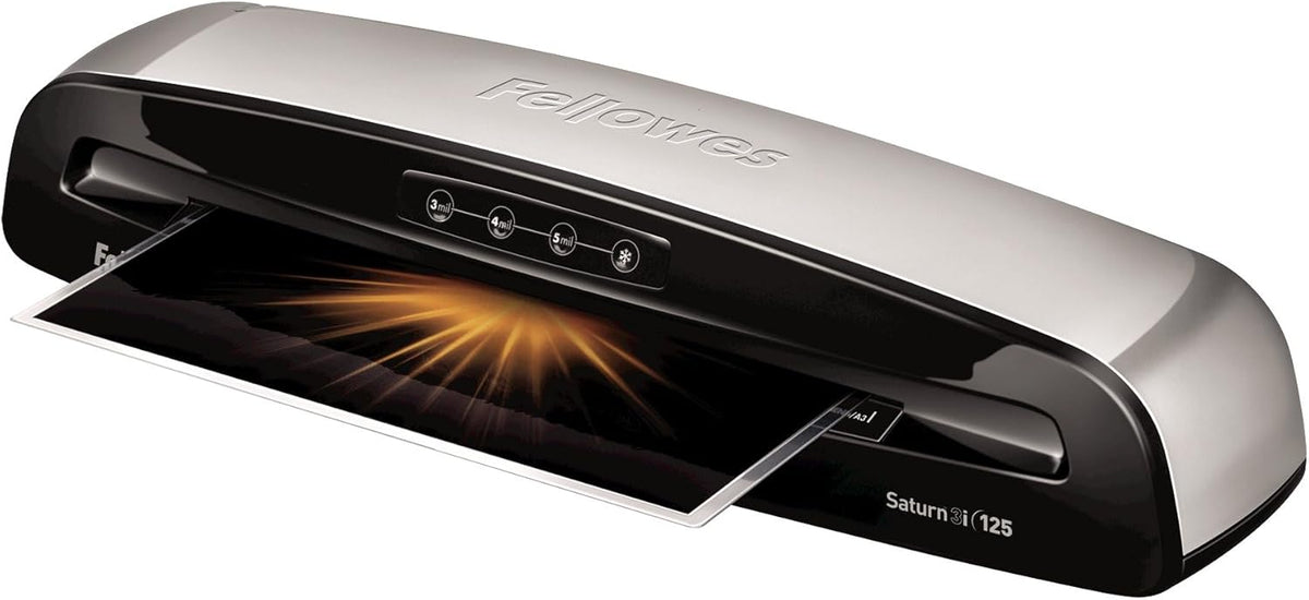 Fellowes Saturn 3i 125 Thermal Laminator Machine for Home or Office with Pouch Starter Kit, 12.5 inch, Fast Warm-Up, Jam-Free Design (5736601)