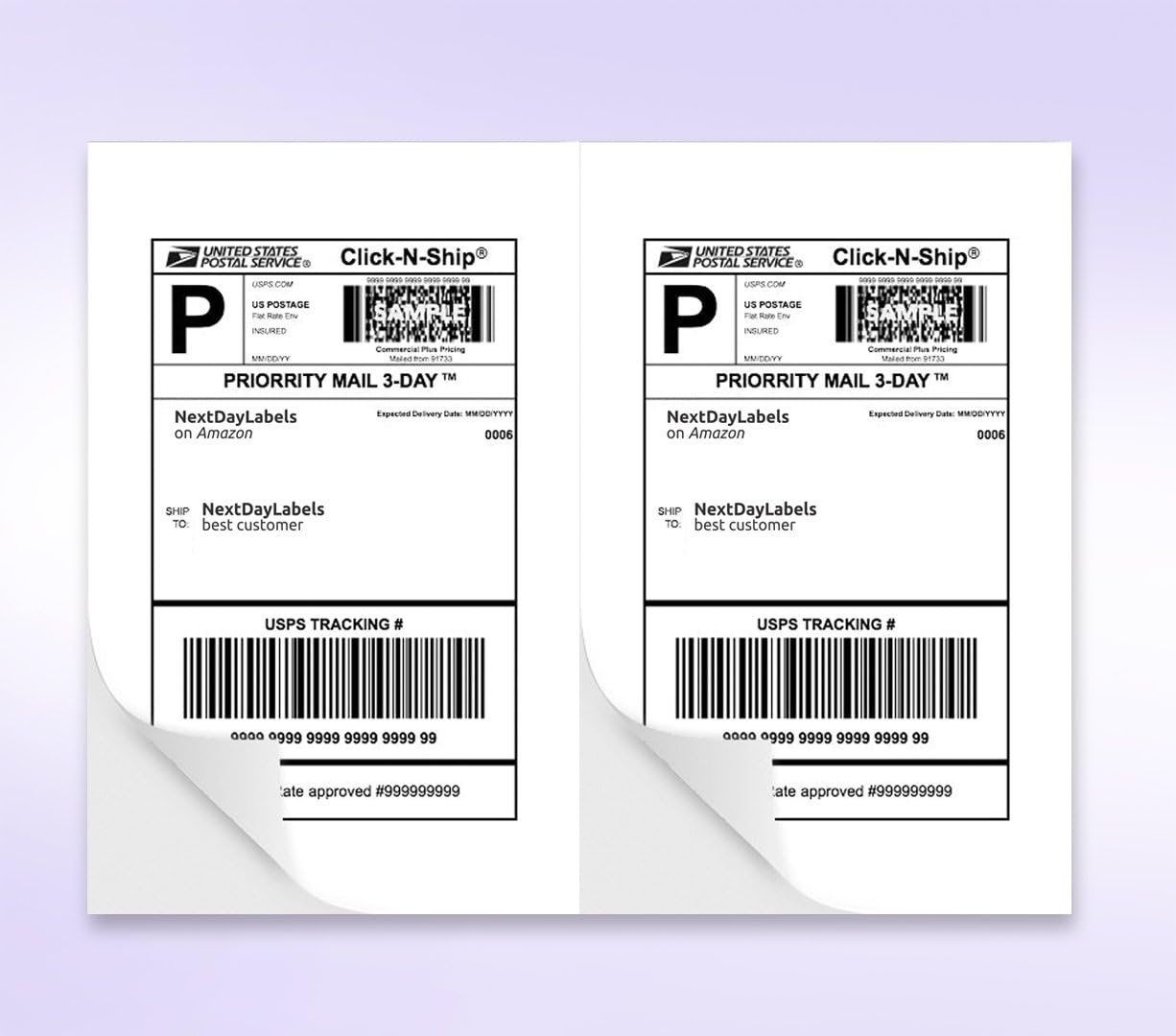 NextDayLabels – 8-1/2" x 5-1/2" Rectangular Sticker Labels for Printer - White Laser/Inkjet Printer Labels Return Address Labels Shipping Label Stickers (1000 Sheets, 2 Per Sheet, 2000 Labels)