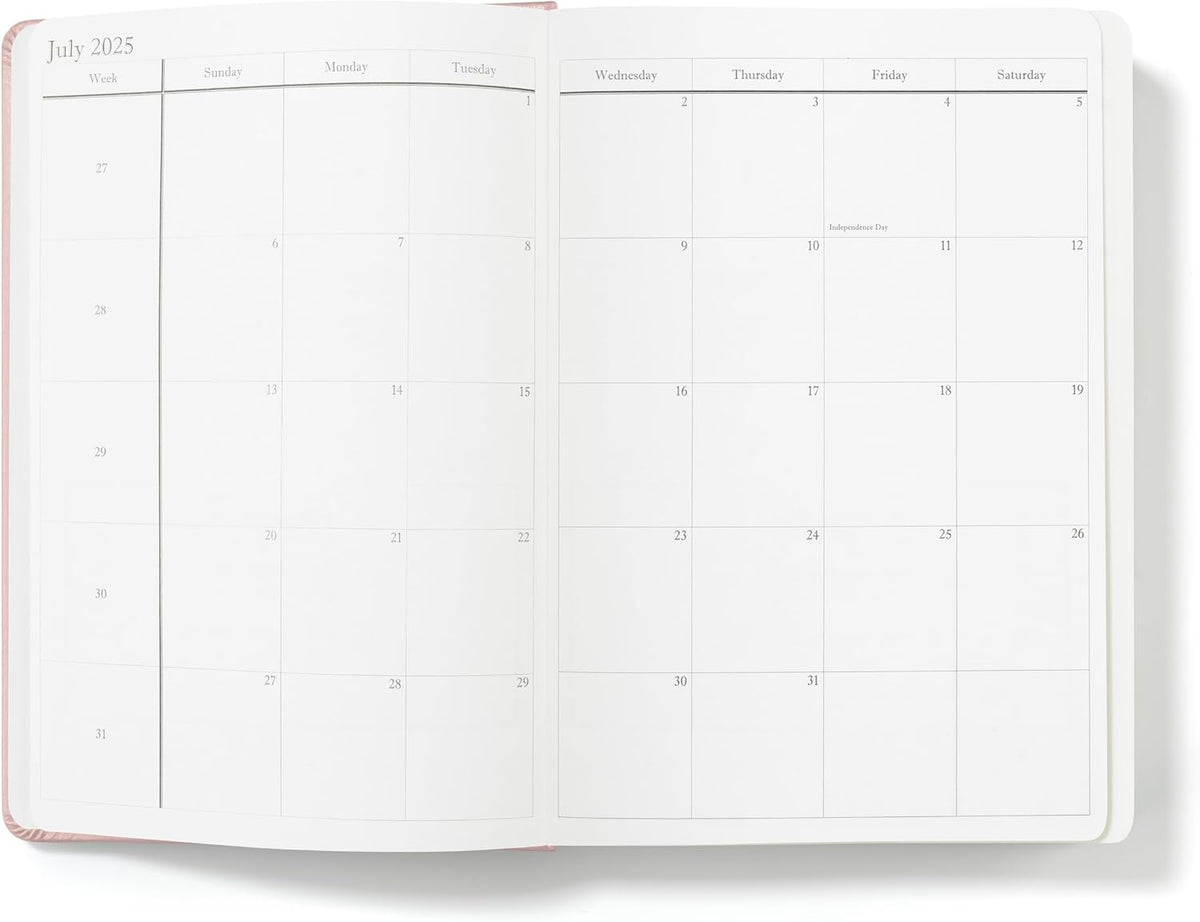 Wykeham's Executive 2025-26 Daily Journal Planner – Mid-Year Academic Diary (Personalized Rose, 8.5"×5.5")