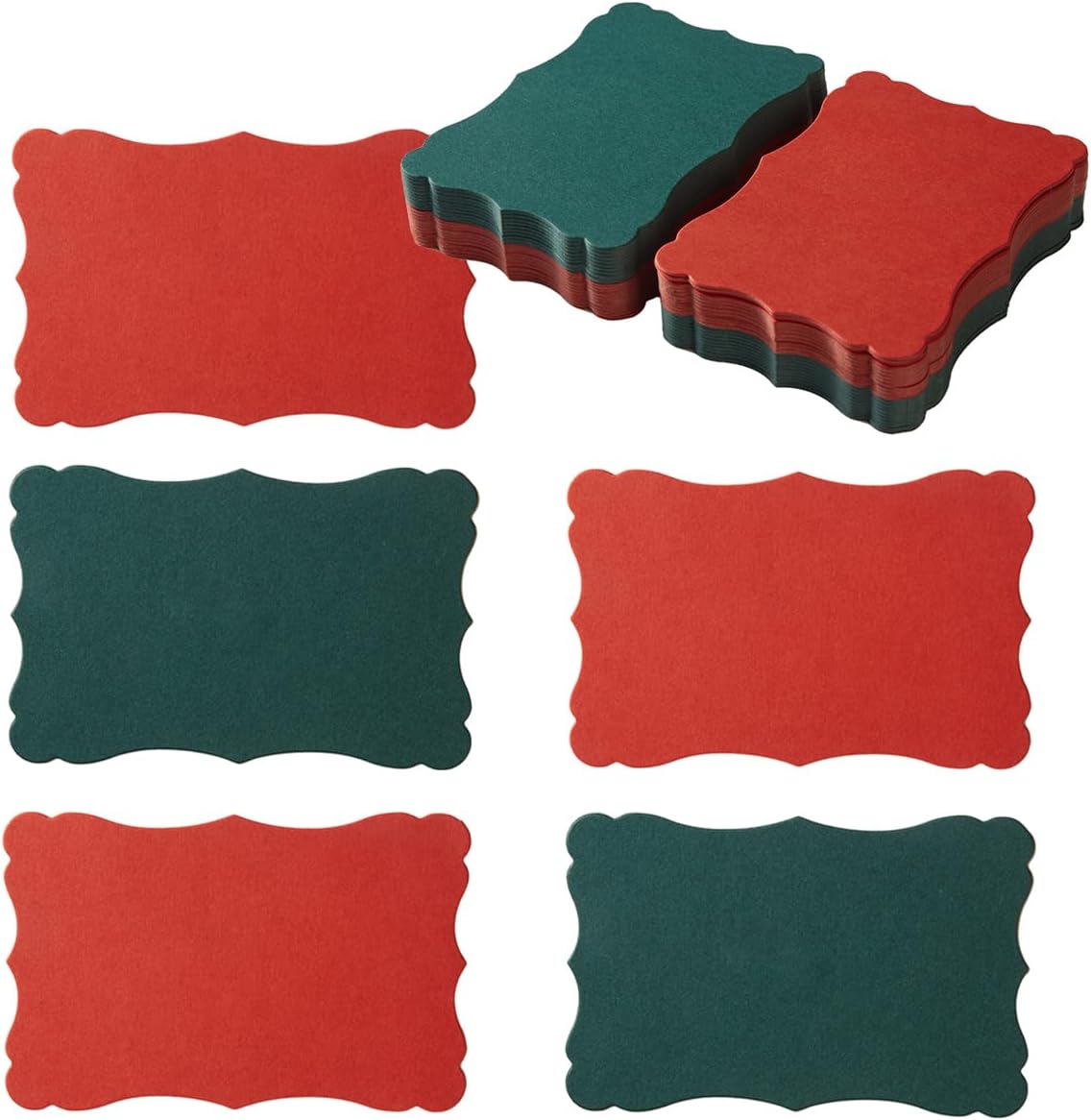 120 Pieces Small Mini Business Cards Vintage Assorted Colors Blank Note Gift for Business, Gift Cards (Christmas Red Green)