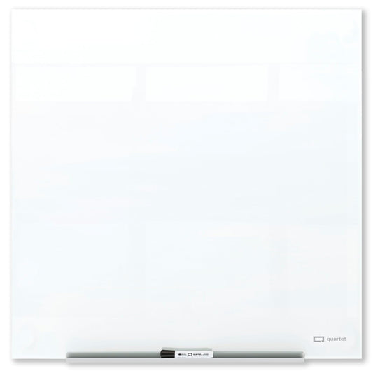 Quartet Glass Whiteboard, Magnetic Dry Erase Board, Wall Mounted Whiteboard for Office, School and Home, 48" W x 48" H, White (Q25F02IMW)