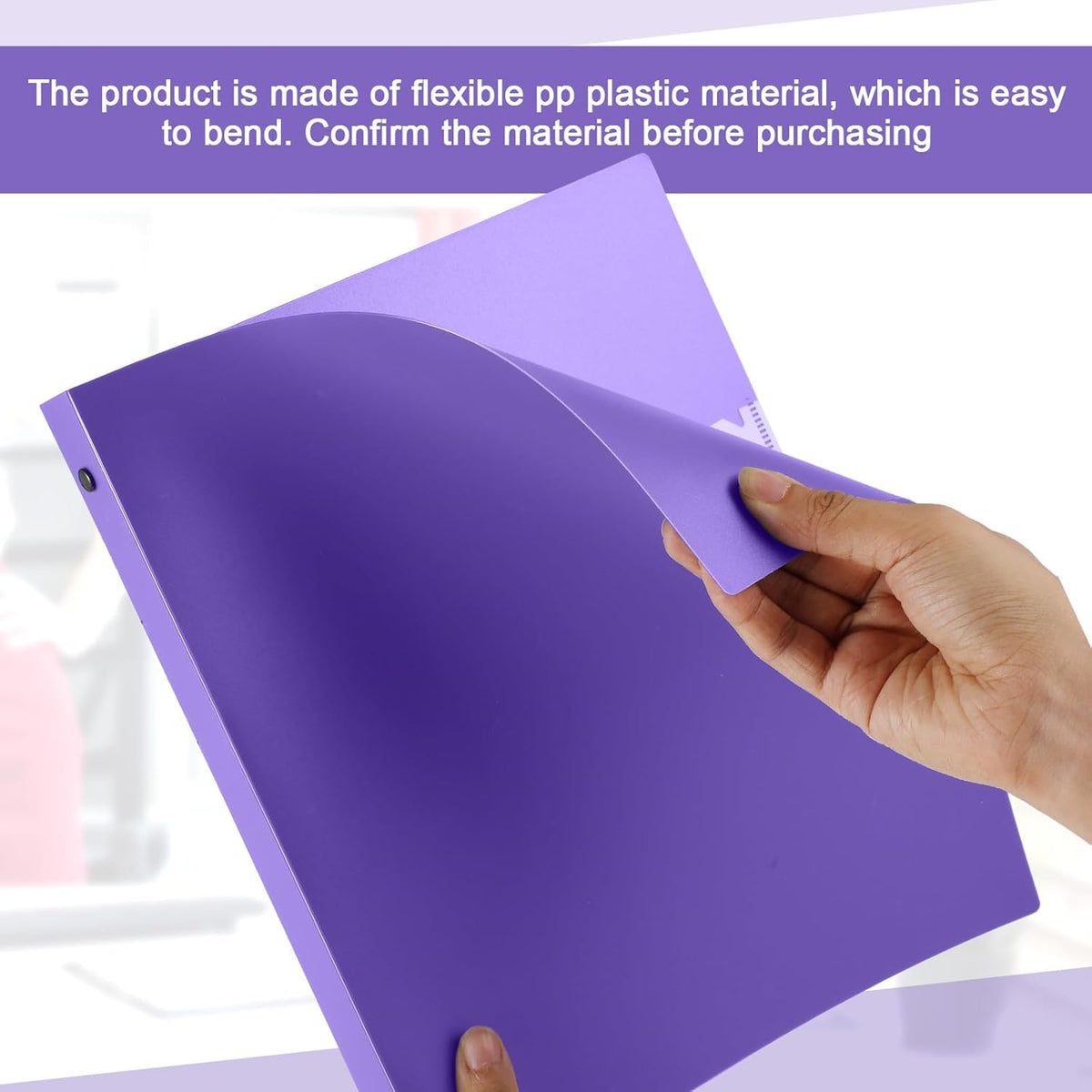 Henoyso 16 Pcs 3 Ring Binder 1/2'' Round Fits Letter Size 8. 5'' x 11'' Paper Plastic Flexible Binder Holds 100 Sheets with 1 Pockets Versatile Organizer for Office Home School (Blue Green Purple Red)