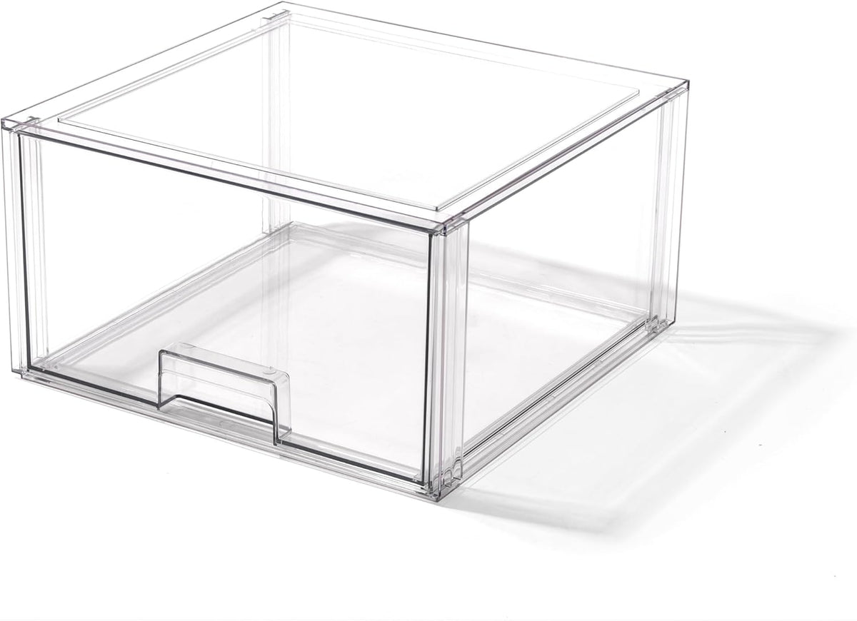 BINO | Stackable Storage Drawers, Tall X-Large - Clear | THE CRATE COLLECTION | Storage Bins With Drawers | Bathroom Organizers | Under Sink Organizer | Vanity Cabinet Home Organization