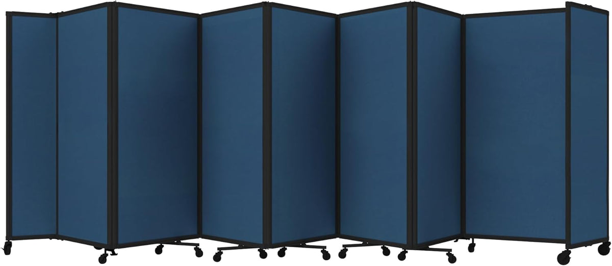 Versare Room Divider 360 Portable Wall Partition | Folding Panels | Large Freestanding Divider | Locking Wheels | Temporary Room Separator