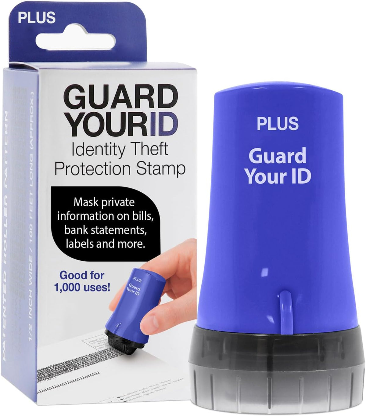 Guard Your ID Advanced Roller 2.0 Identity Theft Prevention Security Stamp Blue