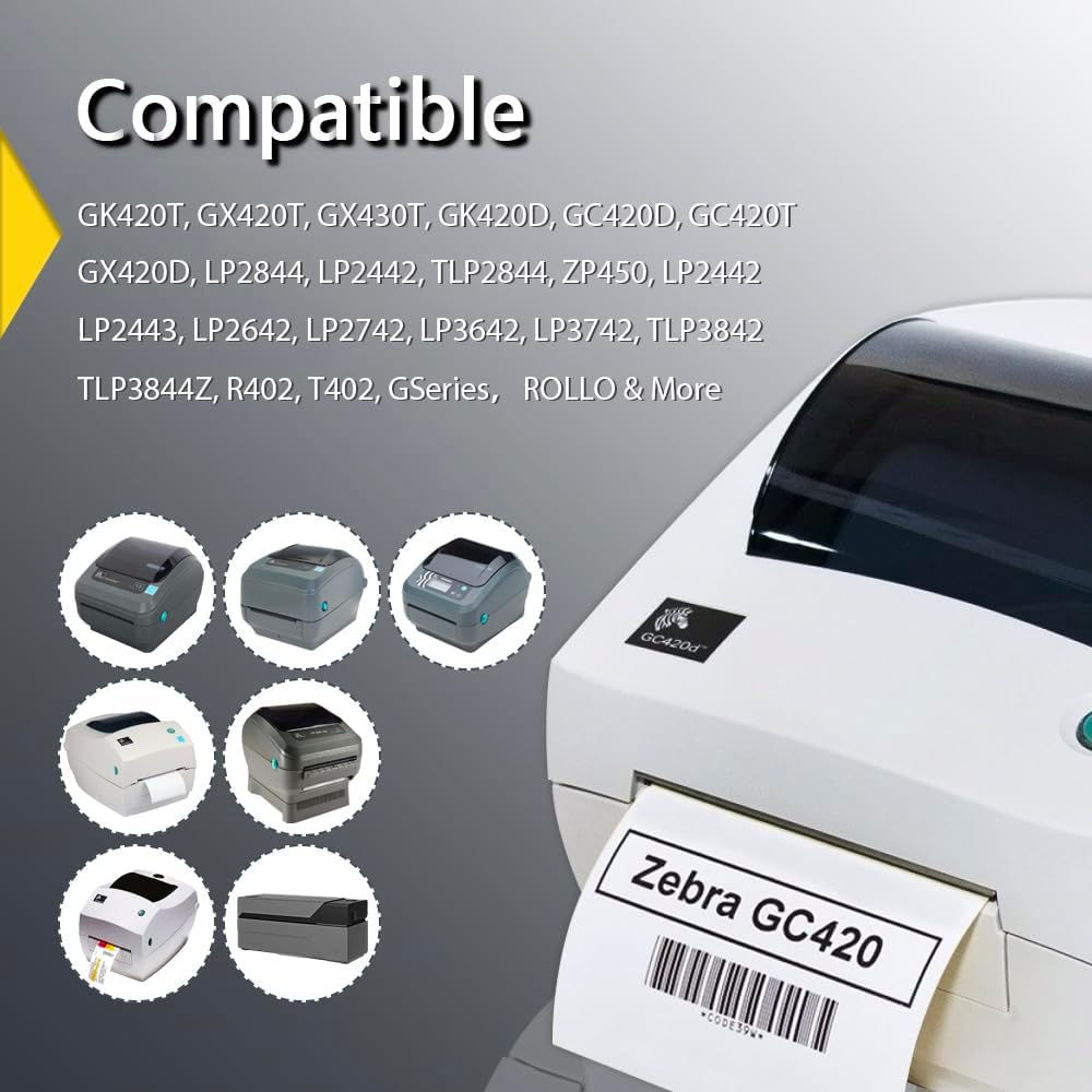 BETCKEY - 4" x 2.5" (102 mm x 64 mm) Shipping & Multipurpose Labels Compatible with Zebra & Rollo Label Printer,Premium Adhesive & Perforated [20 Rolls, 12400 Labels]