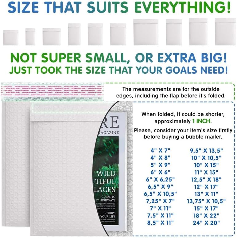 White Poly Bubble Mailers 6.5 x 9 Inch. Pack of 2000 Padded Envelopes Waterproof. Self Seal Padded Mailers with Durable Seams. Lightweight Padded Shipping Envelopes for Mailing Fragile Things