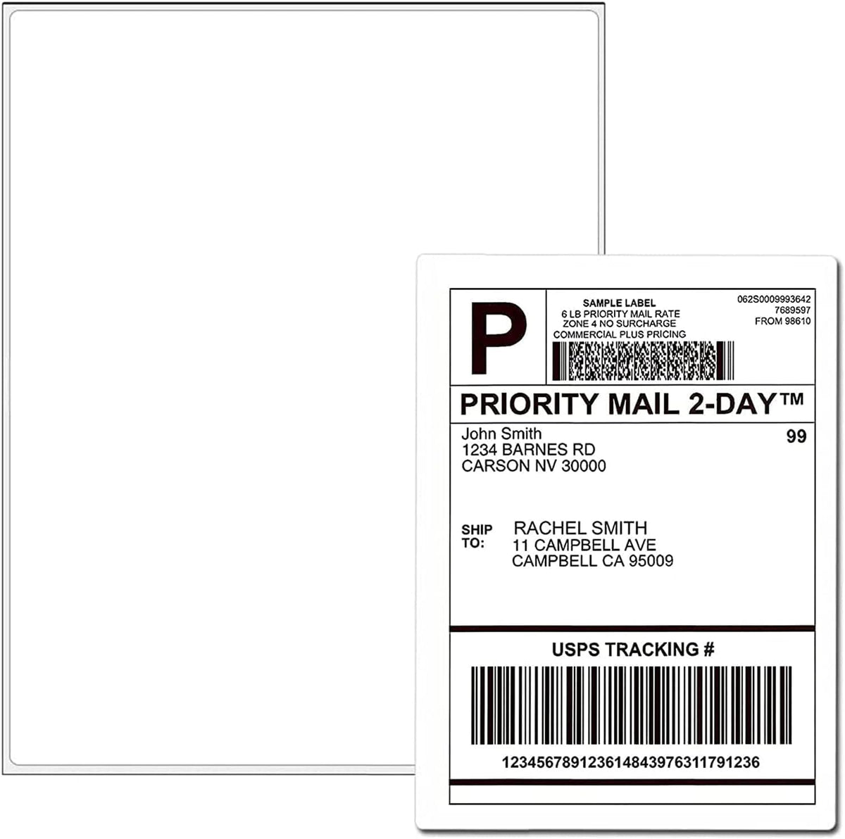 30 Full Sheets Sticker Paper for Laser & Ink Jet Printers, 8.5" x 11" Full Sheet Address Shipping Labels