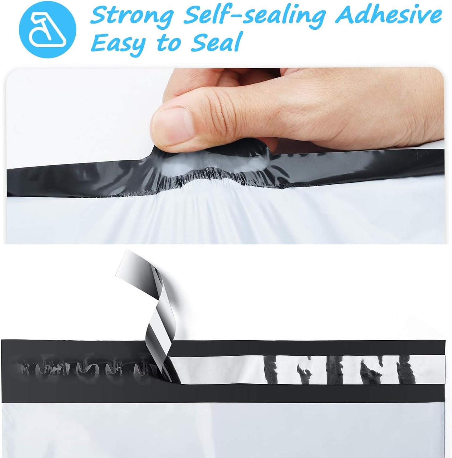 200PCS Poly Mailers 6 x 9 Inch, 1.77 Mil 5 Layer Waterproof Shipping Bags for Mailing, Clothing, Books and Package, Strong Adhesive Self Sealing Postal Envelopes for Small Business, White