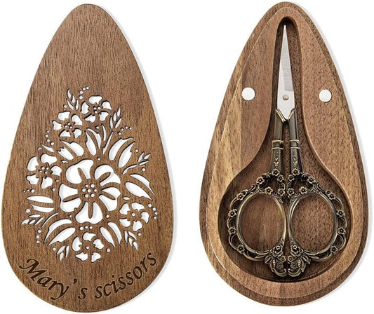 Vintage Style Embroidery Scissors Set - Stainless Steel Craft Shears with European Crane Design, Customized Box and Holder for Classic Needle Art, Gift for Sewing, DIY, Needlework