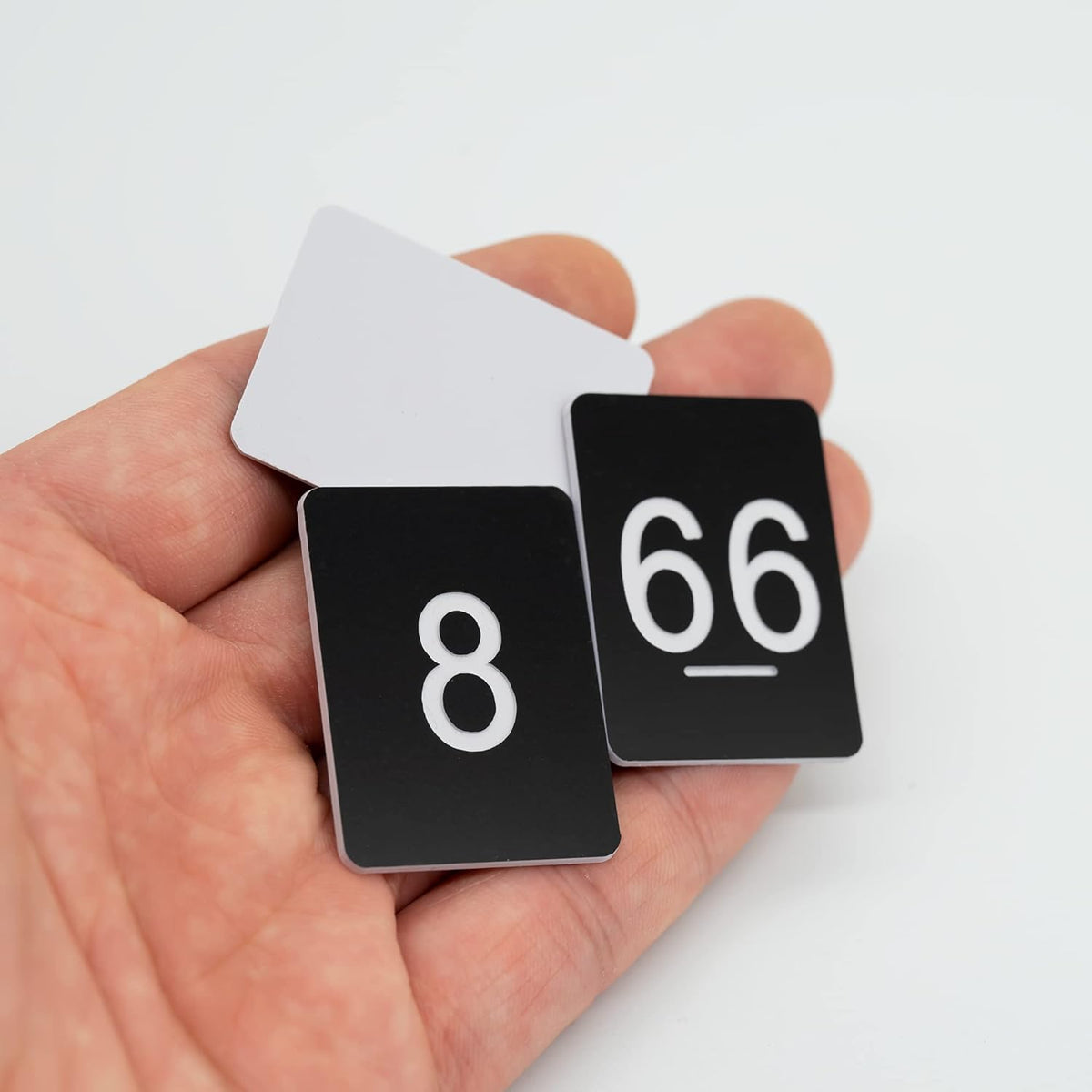 StayMax Rectangle Plastic Numbered Tags Number Disc Number Token (0-25, Black)