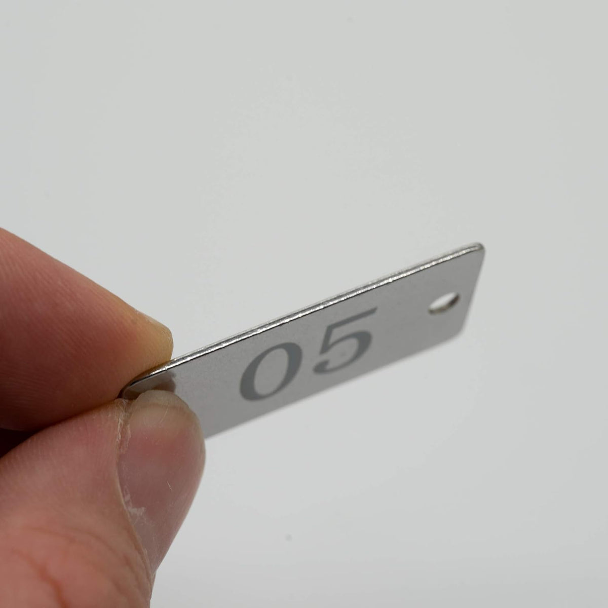 StayMax Stainless Steel Rectangle Numbered Tags with Two Holes (1-50)