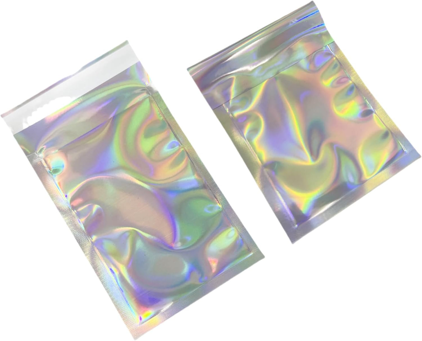 PABCK 100 Pack 3.94x5.91+1.18 inch Holographic Metallic Poly Mailers Self Sealing Packaging Aluminum Foil Glitter Bags Shipping Envelopes Mailing Storage Pouches for Shipping Packaging
