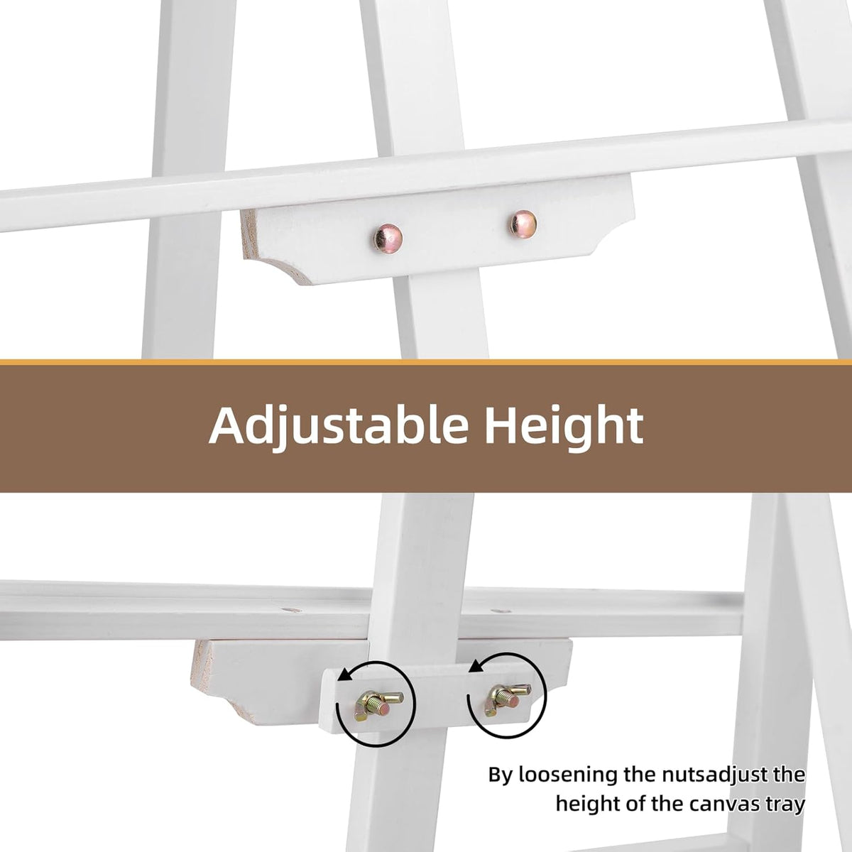 Falling in Art Easel Stand for Painting, Adjustable Wooden Easels for Painting Canvas Up to 42", Folding Art Easel for Drawing, Wedding Sign and Poster, Suitable for Kids and Adults(White)