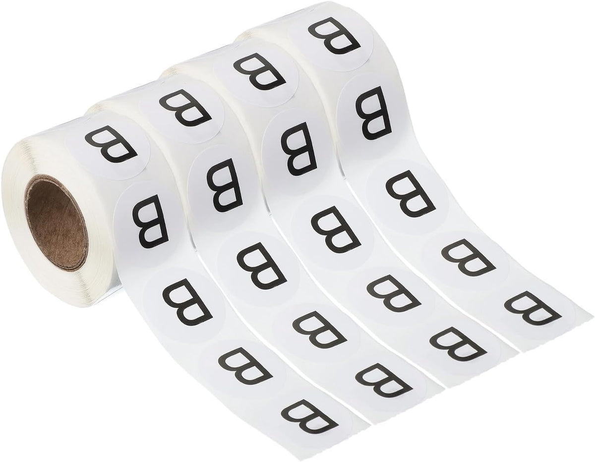 PATIKIL 1" Letter B Stickers, 4 Rolls Self-Adhesive Alphabet Round Circle Dots Labels for Organization Storage Inventory Boxes Scrapbook Craft 2000 Pcs Total