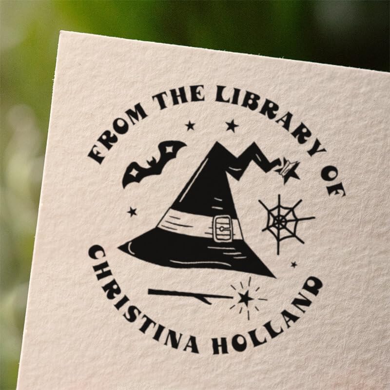 from The Library of Embossers & Stamps for Fantasy Book Readers | Custom Embosser | Custom Stamp | Ex Libris | Elevate Your Fantasy Collection of Stories and Novels (Design 20, Self-Inking Stamp)