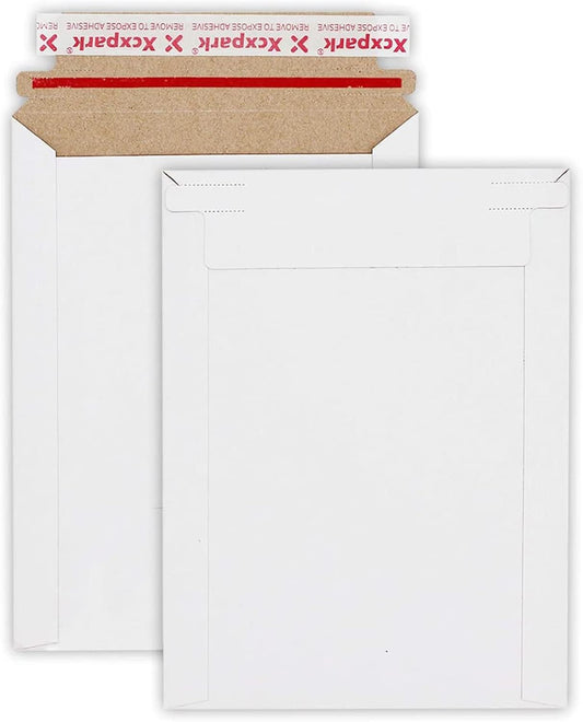 20 Pack Rigid Mailers, 7.5x9.5 inches Self Seal Photo Document Mailers Premium Cardboard Keep Flat Envelopes for Photos, Pictures, Papers, Files, CD