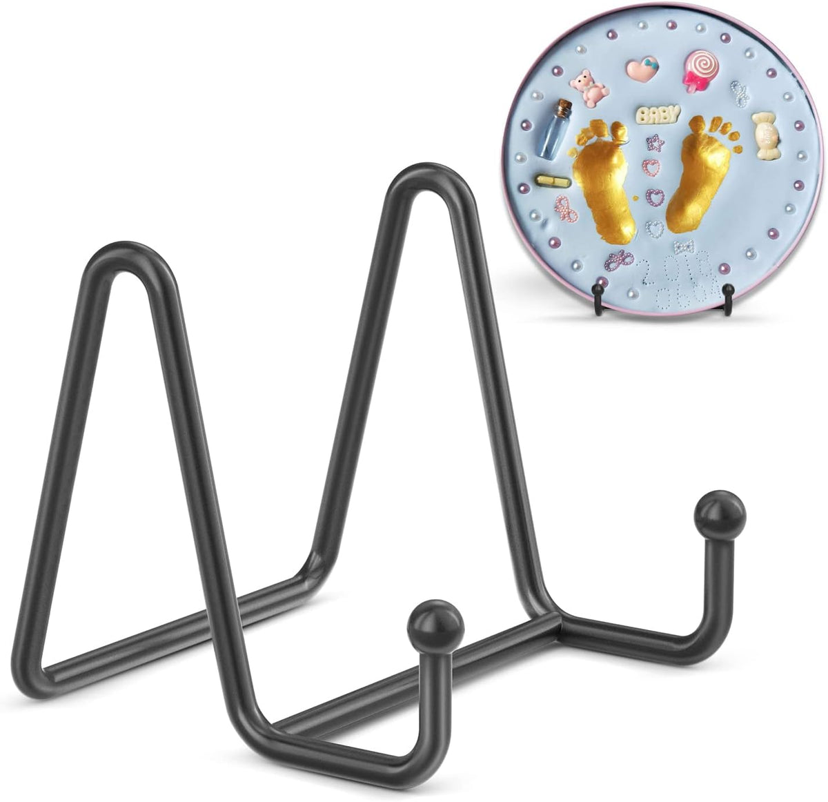TR-LIFE 3 Pack 3 Inch Plate Stands for Display - Small Easel Holder Stand for Picture, Decorative Plate, Platter, Book, Photo
