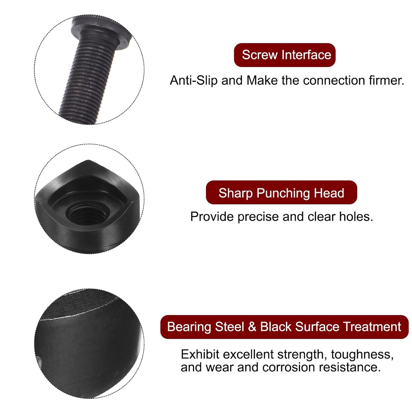 HARFINGTON Sheet Metal Punch Hole Punch 32mm Bearing Steel Precise Cutting Manual Knockout Punch Kit for Metal Steel Plate Sink Stainless Steel, Black
