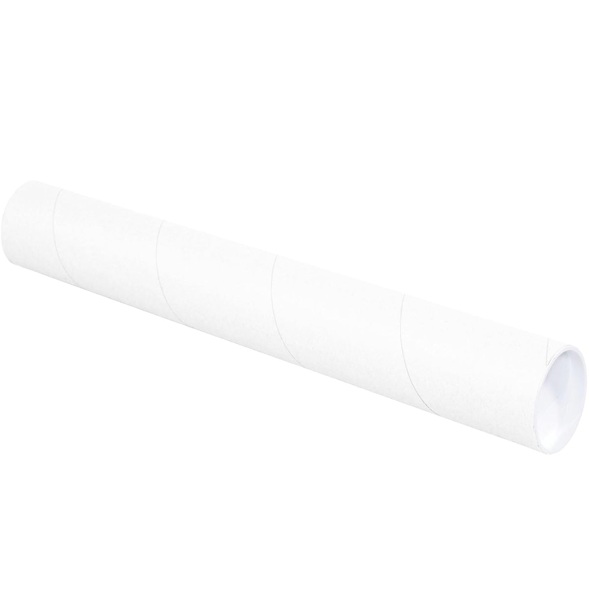 BOX USA BP3012W Mailing Tubes with Caps, 3" x 12", White (Pack of 24)