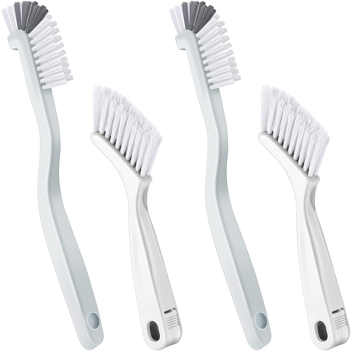 Patelai 4 Pieces Cleaning Brush Sets Small Scrub Brush Household Use for Cleaning Bottle Sink Kitchen Sink Corner Dish Edge Grout Bathroom Sliding Door Window Track(White)