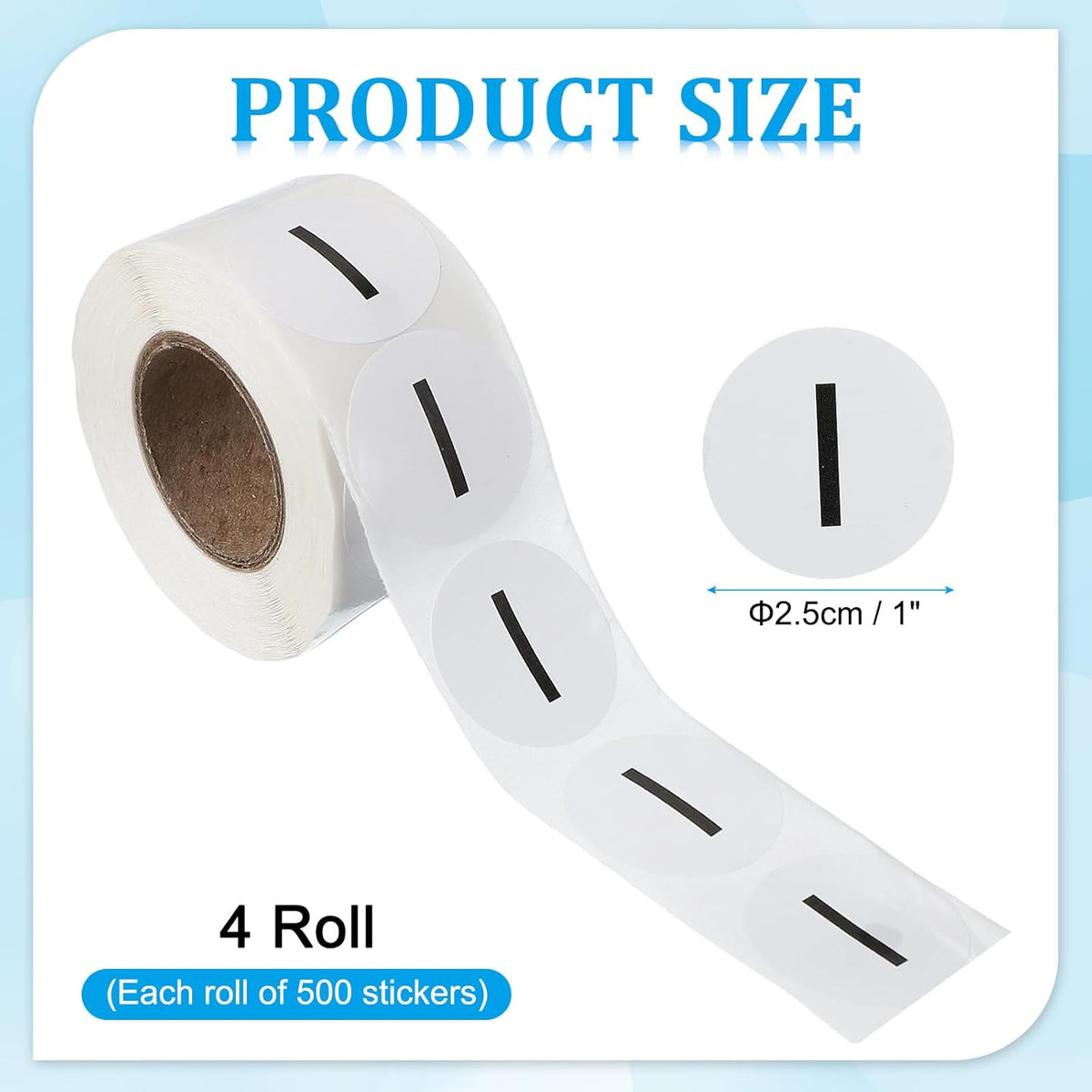 PATIKIL 1" Letter I Stickers, 4 Rolls Self-Adhesive Alphabet Round Circle Dots Labels for Organization Storage Inventory Boxes Scrapbook Craft 2000 Pcs Total