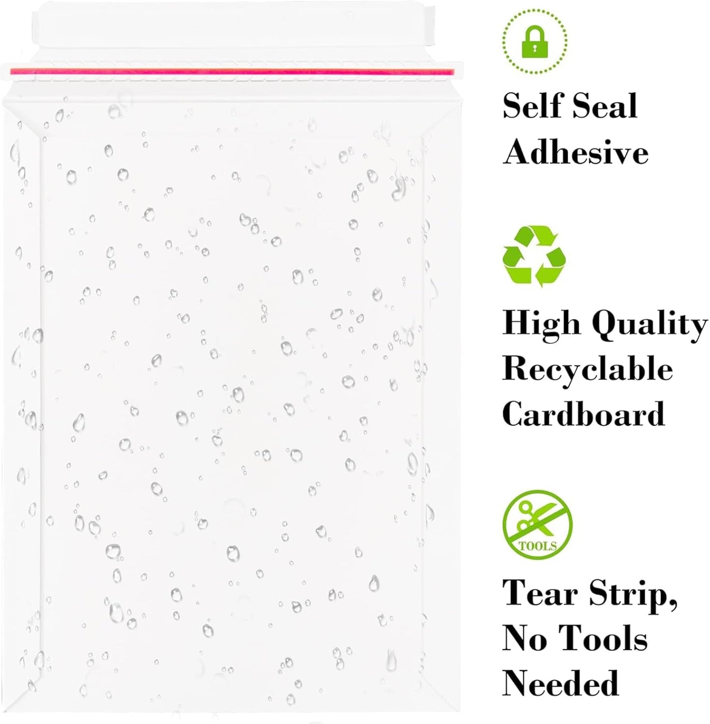 700 GSM Rigid Mailers 9x12, 10 Pack Thick Self Adhesive Stay Flat Cardboard Envelopes for Shipping Photos, Documents, Collectible Trading Cards