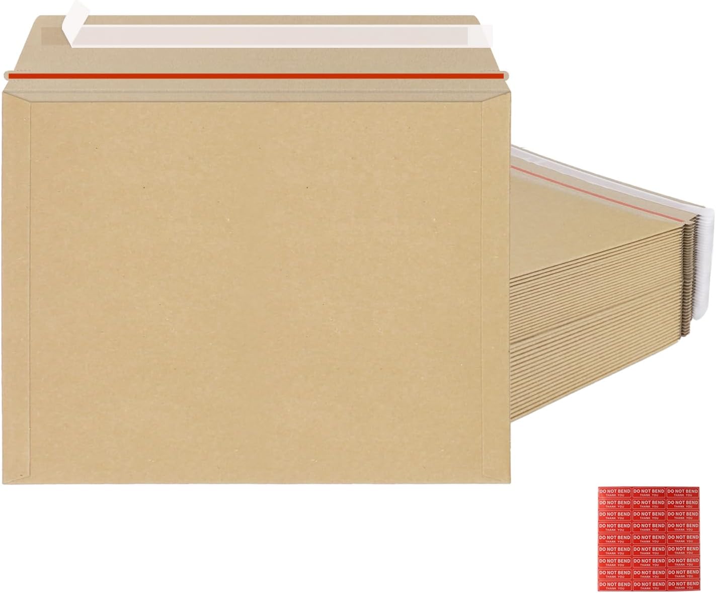 50 Pack Rigid Mailers 9.5x12.5 inch, Self Seal Photo Document Mailers, Stay Flat Kraft Cardboard Envelopes for Photos, Document, CD(Kraft Browm)