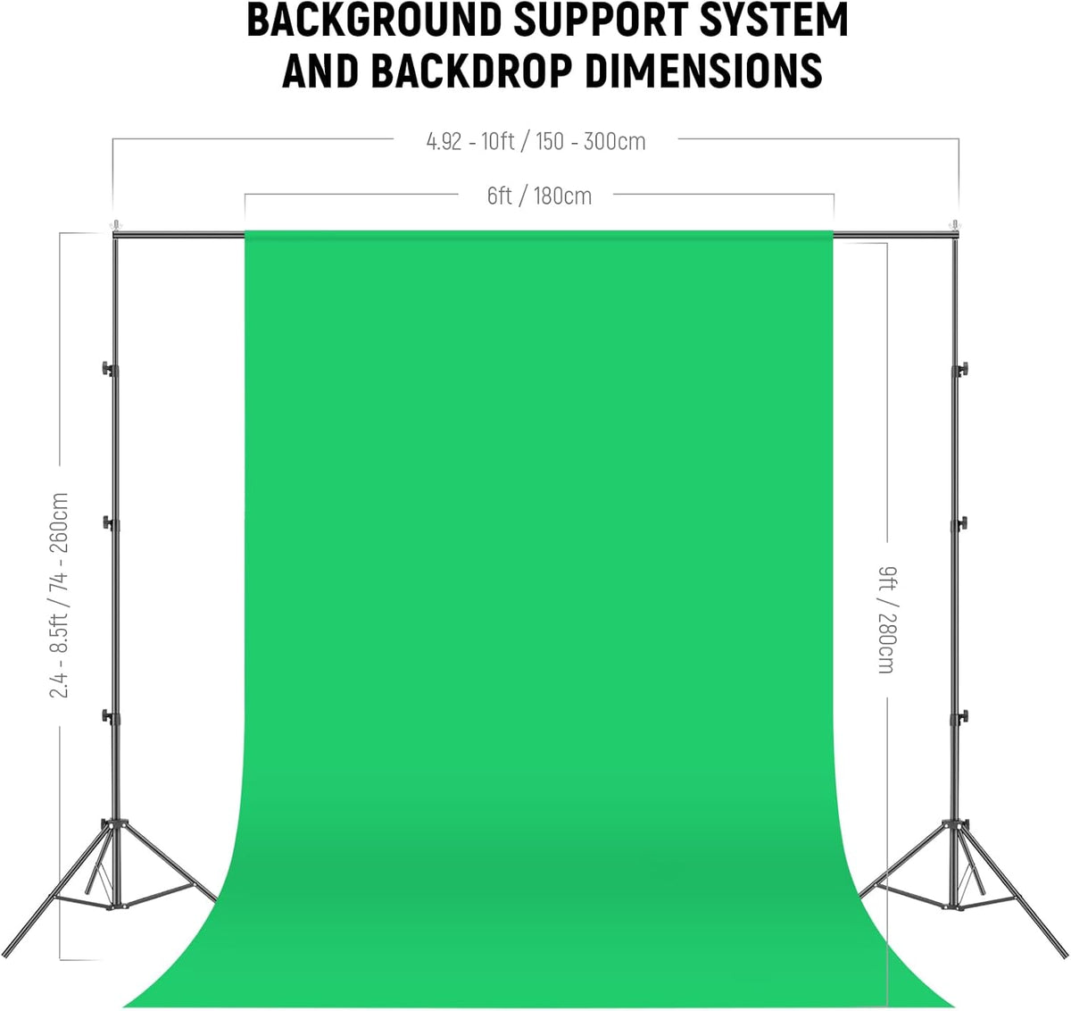 NEEWER Photography Lighting Kit with Backdrops,8.5x10ft Backdrop Stands,5700K 800W Equivalent 24W LED Umbrella Softbox Continuous Lighting,60cm Light Reflector, Photo Studio Equipment for Video Shoot
