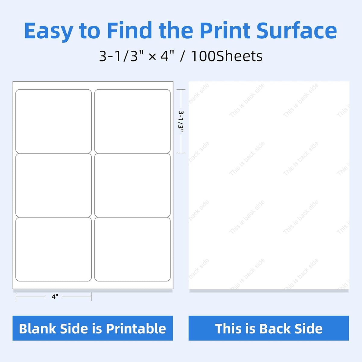 600 6 Per Sheet Label Address Labels 3-1/3" x 4" Self Adhesive Sheets Shipping Labels Easy Peel & Feed White Stickers for Laser & Inkjet Printers (100 Sheets, 600 Labels)