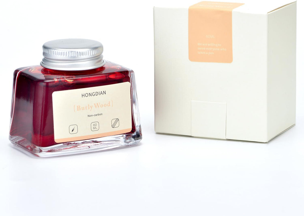 Hongdian Fountain Pen Bottled Ink Burly Wood Color, 60ml Non Carbon Inkwell Bottle, Artist Calligraphy Ink