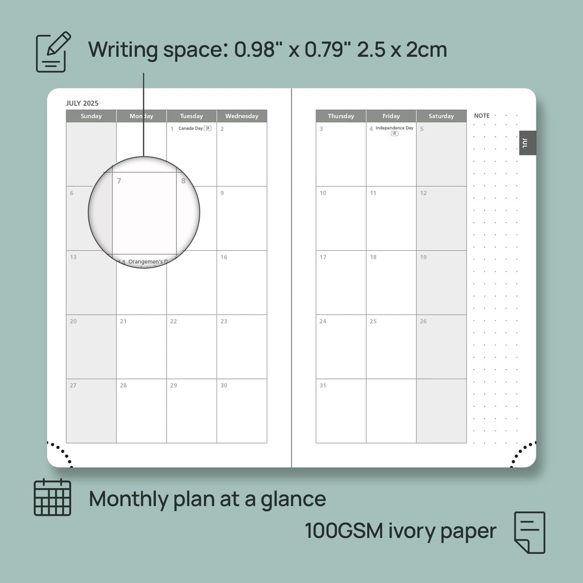 POPRUN Pocket Planner 2025-2026 (Purse Size 4'' x 6.25'') Academic Small Calendar (July 2025 - June 2026) with Hourly Time Slots, 100GSM Thick Papers, Leather Soft Cover - Night Sky Blue