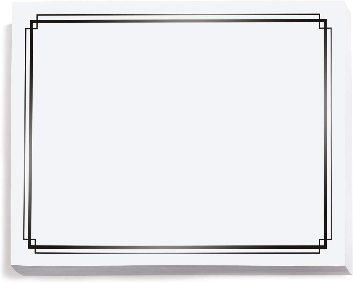 PaperDirect Foil Elegance Specialty Certificates, 50 Sheets of 38lb White Paper, 8½" x 11", Double Black Foil Border, Perfect for Awards, Students, Employees, Volunteers, Course Completion, Diplomas