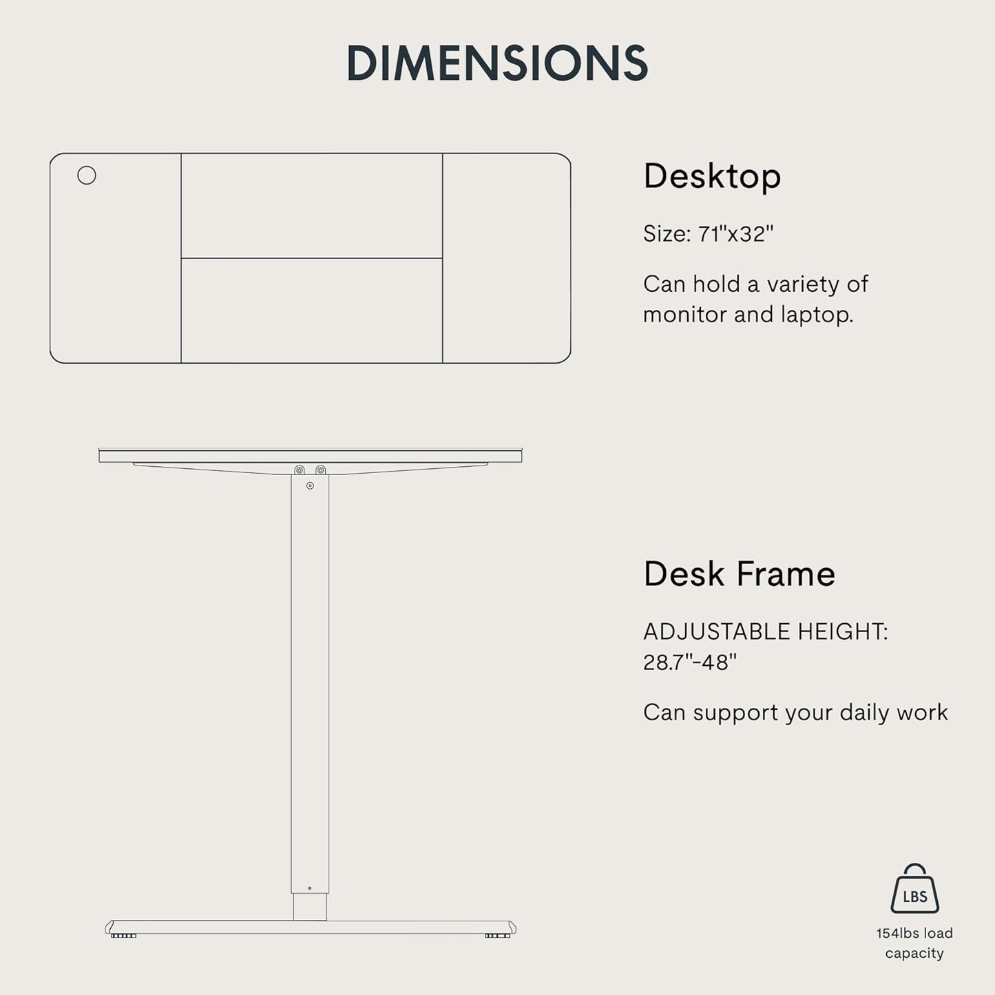 FLEXISPOT 71 x 32 Inch Large Standing Desk, Stand Up Desk with Splice Board, Rising Desks for Home Office, Office Desk with Cup Holder and Headphone Hook (Black Frame + Black Top, 2 Packages)