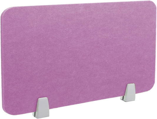 Icegrey Acoustic Desk Divider Privacy Panel Removable Sound Absorbing Desk Partition Board with 2 Clips for Student Call Centers Offices Braries Classrooms Library, Light Purple, 19.5x11.7