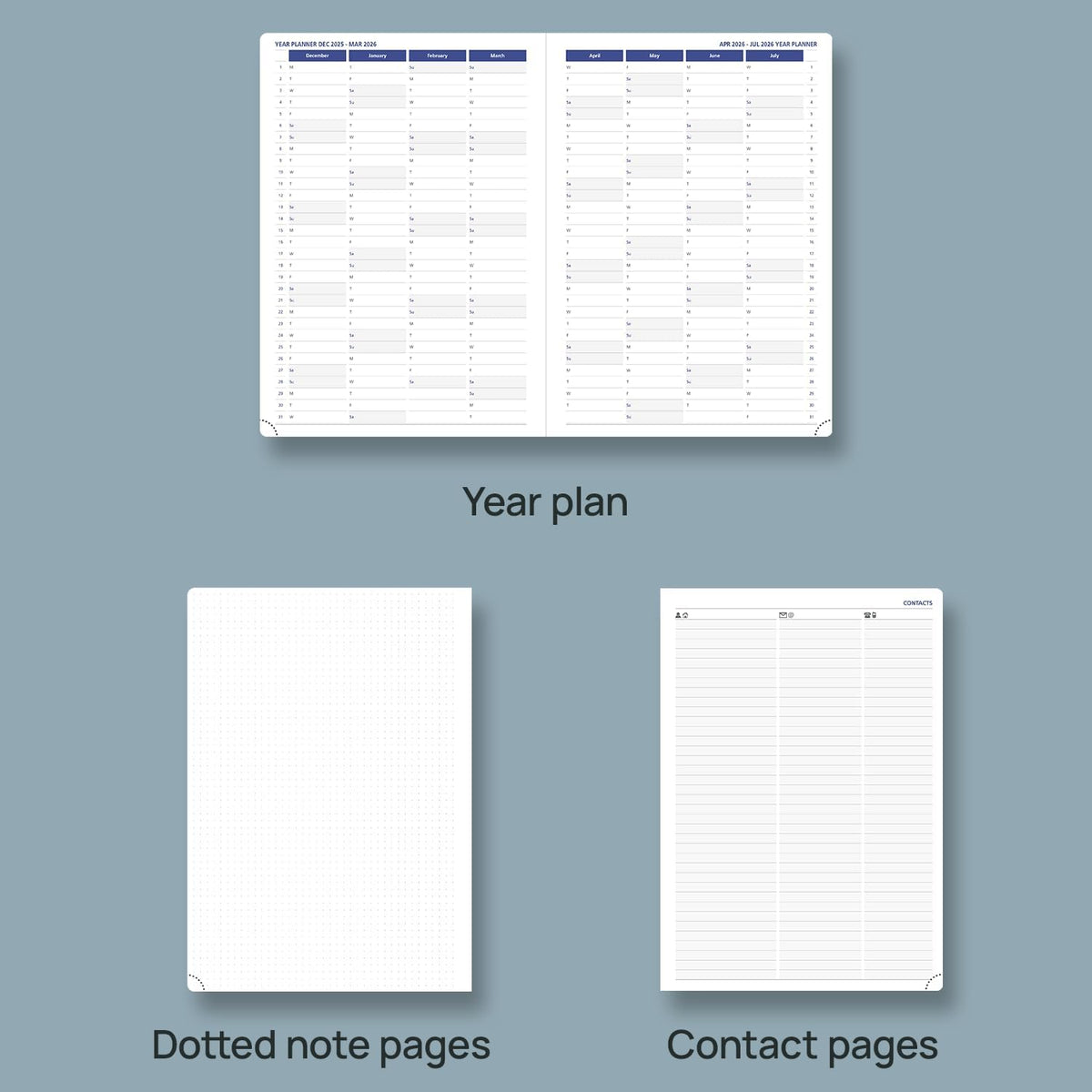 POPRUN Monthly Planner 2026-2027 (Large-8.25'' x 11.75''), 16 Months Calendaer (Dec 2025-Mar 2027) Appointment Book with Stair Tabs, Inner Pockets, Pen Holder, PU Leather Softcover - Brown
