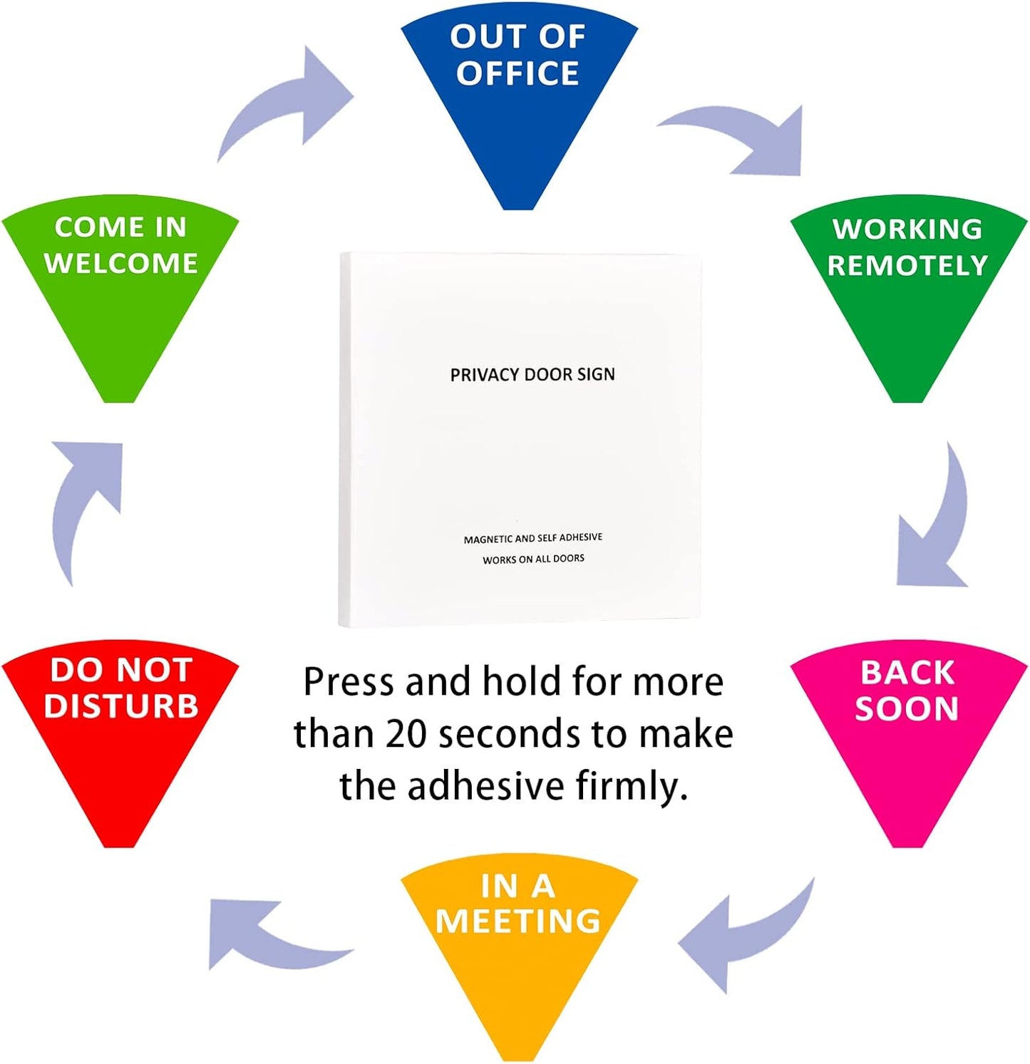Office Door Sign,Do Not Disturb/Come in Welcome/Out of Office/in a Meeting/Back Soon/Working Remotely Sign, Privacy Door Indicator That Lets Others Know Whether You're Available Or Not (6inch,Brown)