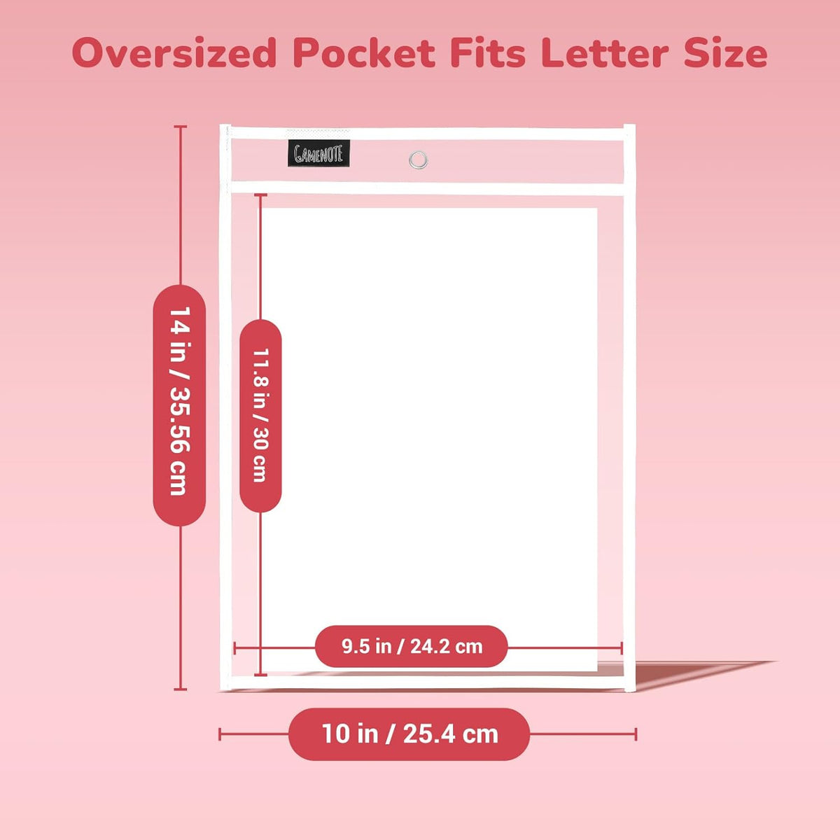 Gamenote 30 Pack White Dry Erase Pockets with 5 Rings, 10x14 Oversized Reusable Plastic Sleeves, Clear Sheet Protectors, Teacher Supplies for Classroom Organization