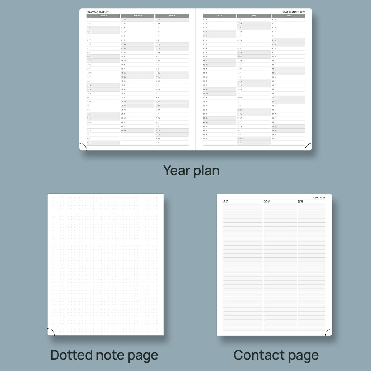 POPRUN Planner 2025-2026 (Large 8.5''x 10.5''), Horizontal Weekly Notebook Jul.2025 - Jun.2026, Academic Appointment Book with Monthly Tabs, Leather Hardcover, Inner Pocket, 100 GSM - Lavender