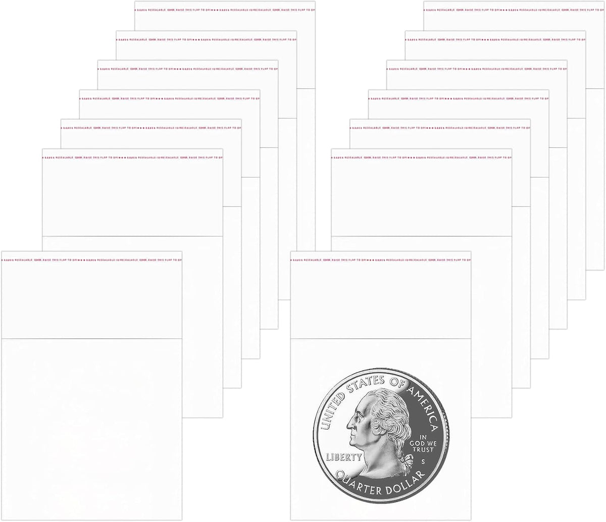 Small Self Adhesive Bags 1.5" x 1.5" 300pcs Small Cello Bags Tiny Plastic Poly Bag 1Mil for Jewelry Earrings Cookie Candy Bakery Beads Coins Gifts Decorative Shipping (12 Sizes to Choose from)