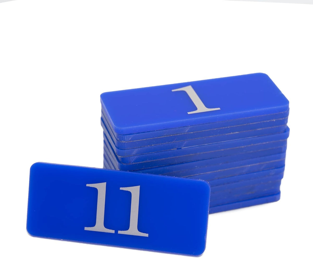 StayMax Plastic Rectangle Locker Numbered Sticker Room Number Table Number (1-10, Blue)