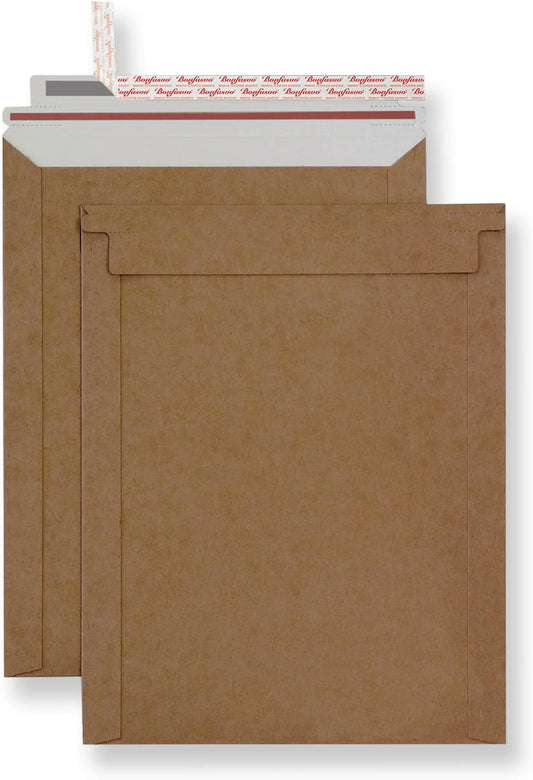 Rigid Mailers 30 Pack 7.5 x 9.5 inches Brown Self Seal Stay Flat Bulk Cardboard Kraft No Bend Mailers Peel and Seal for Document Photos Pictures Papers Files CD