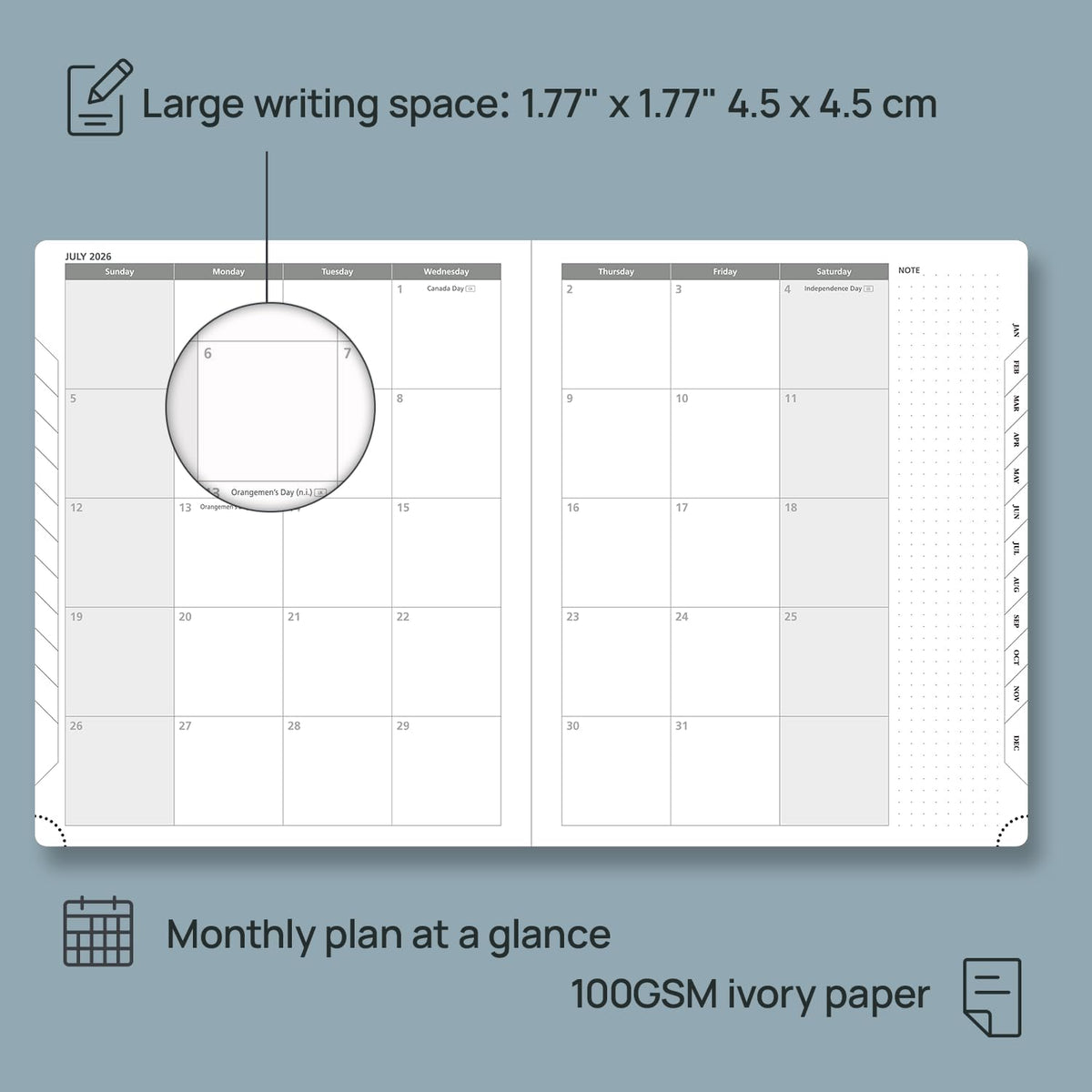 POPRUN 2026 Planner (Large Size 8.5''x 10.5'' Hardcover) - Daily Weekly and Monthly Calendar Agenda 2026 Appointment Book with Hourly Time Slots, Monthly Tabs, 100 GSM - Violet