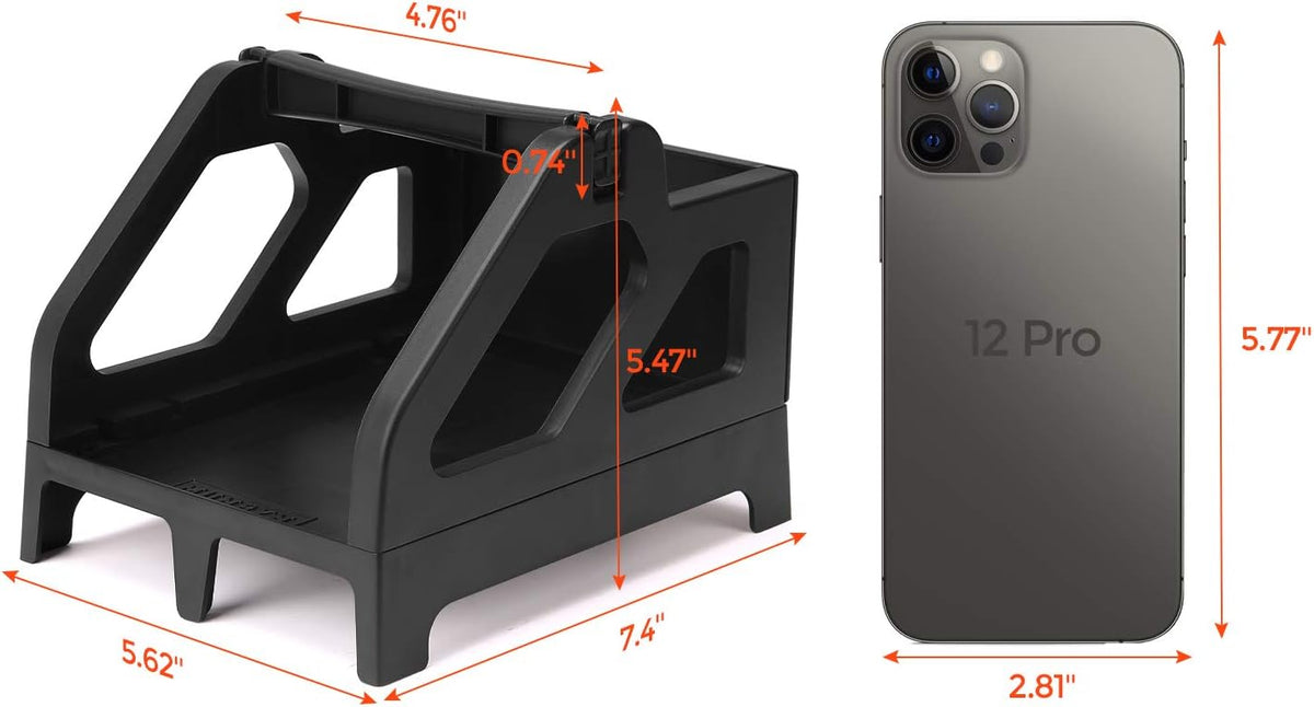 MUNBYN Label Holder for Rolls and Fan-Fold Labels, Thermal Sticker Roll Holder for Desktop Thermal Printer Shipping Supplies Industrial Paper, Black