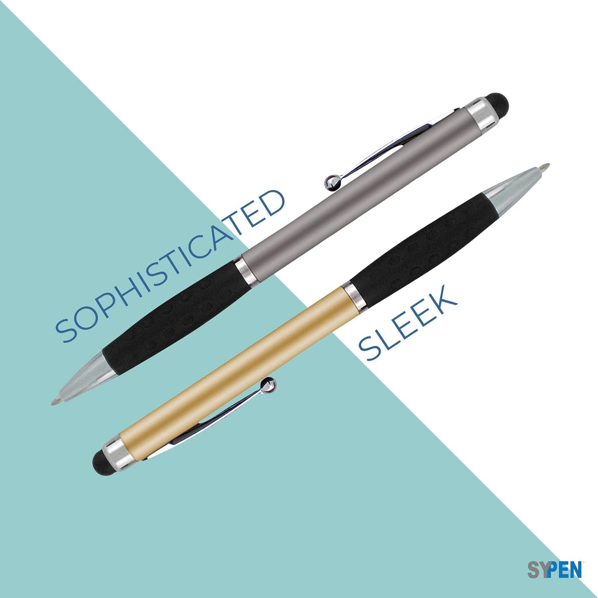 Personalized Pens With your Custom Logo or Text-600 Pack Bulk-for Businesses, Parties, and Events, 2 in 1 Ballpoint Pen & Stylus for Touchscreen Devices, Dark Assorted Barrels, Black Ink